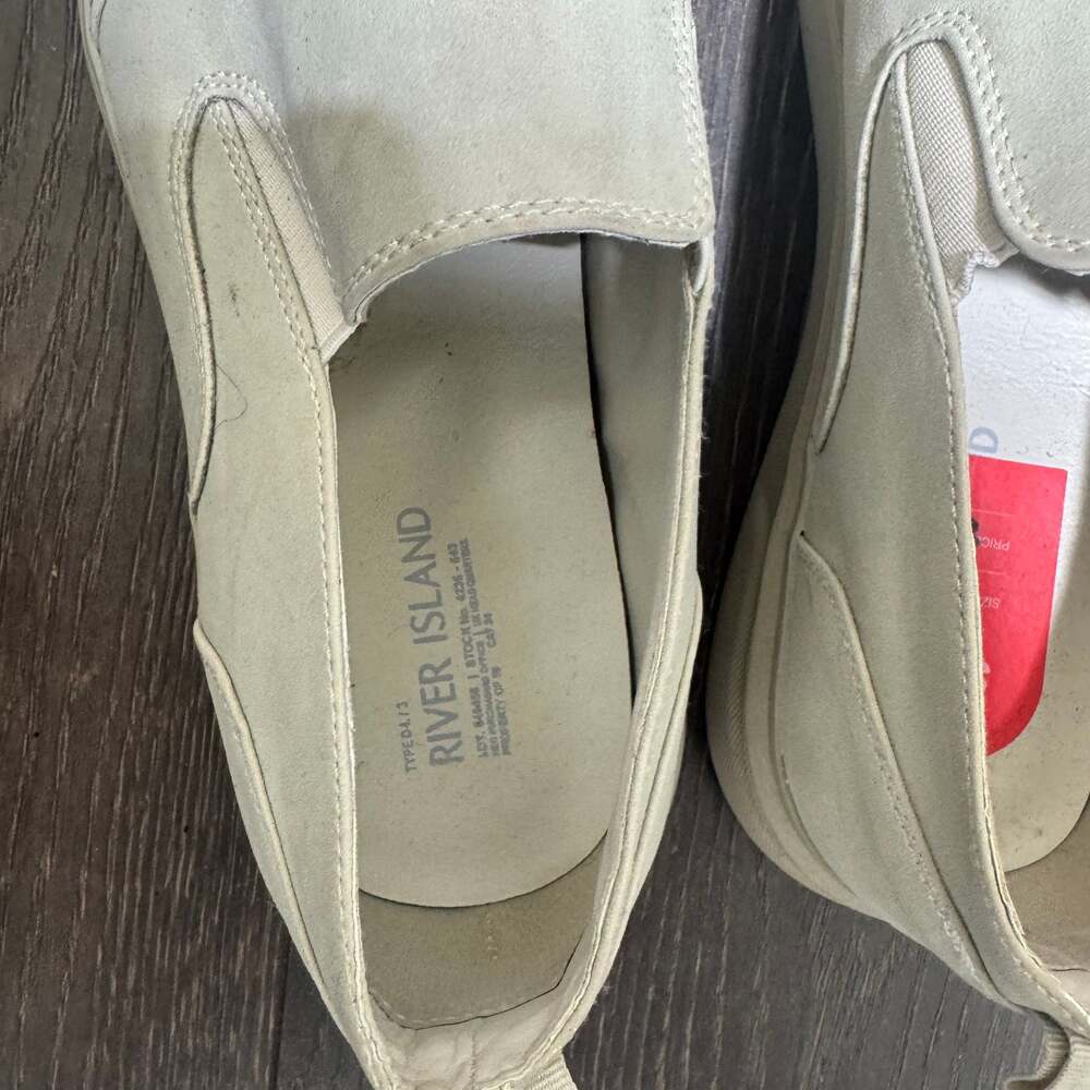 River Island Men's Beige Suede Slip-On Sneakers